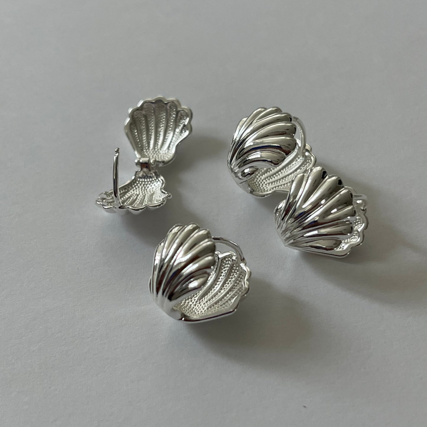 Silver Seashell Earrings