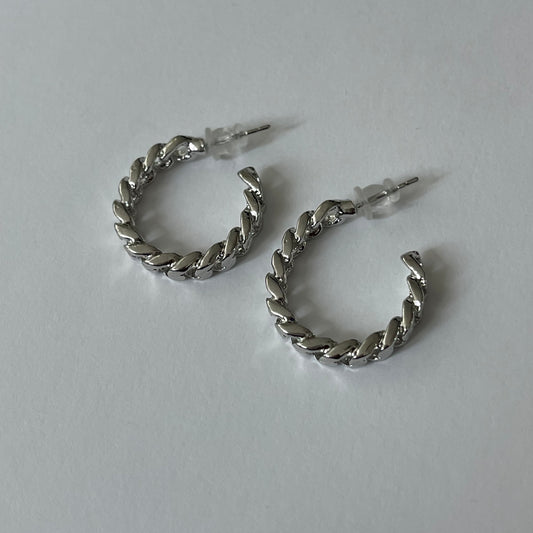 Silver Mid Hoops