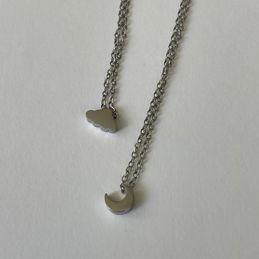 Mini Cloud or Moon Necklace