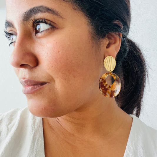 Brown & Gold Earrings