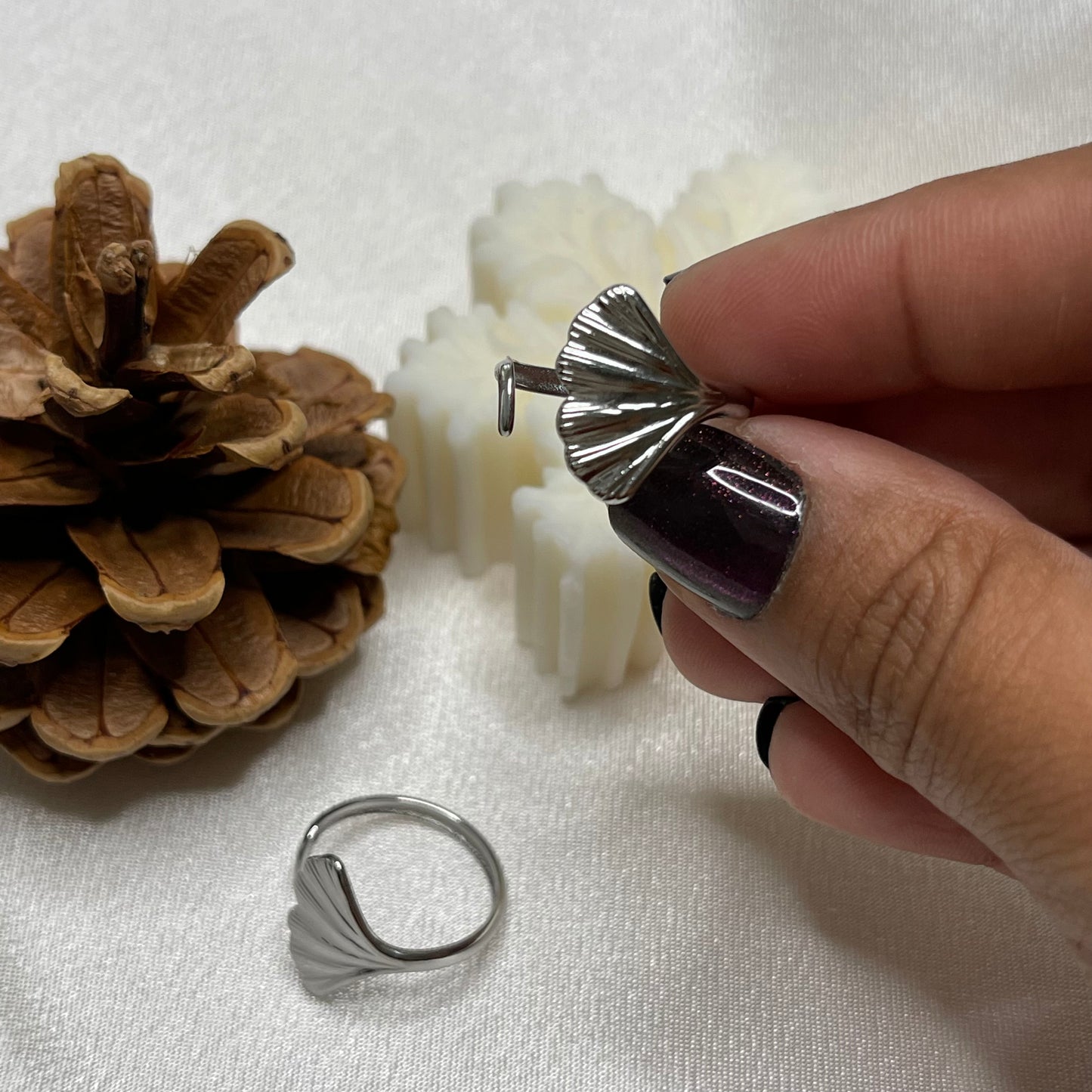 Silver Leaf Shape Ring