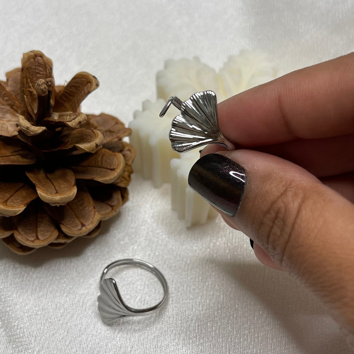 Silver Leaf Shape Ring