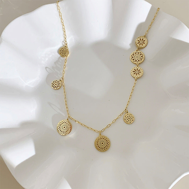 Flowers Shape Gold Plated Necklace