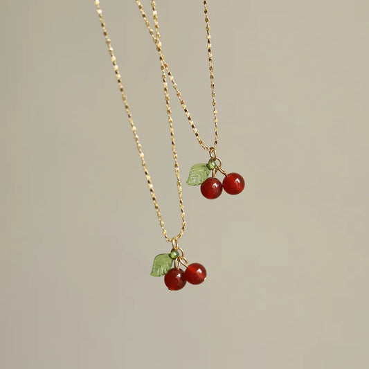 Gold Plated Cherry Necklace