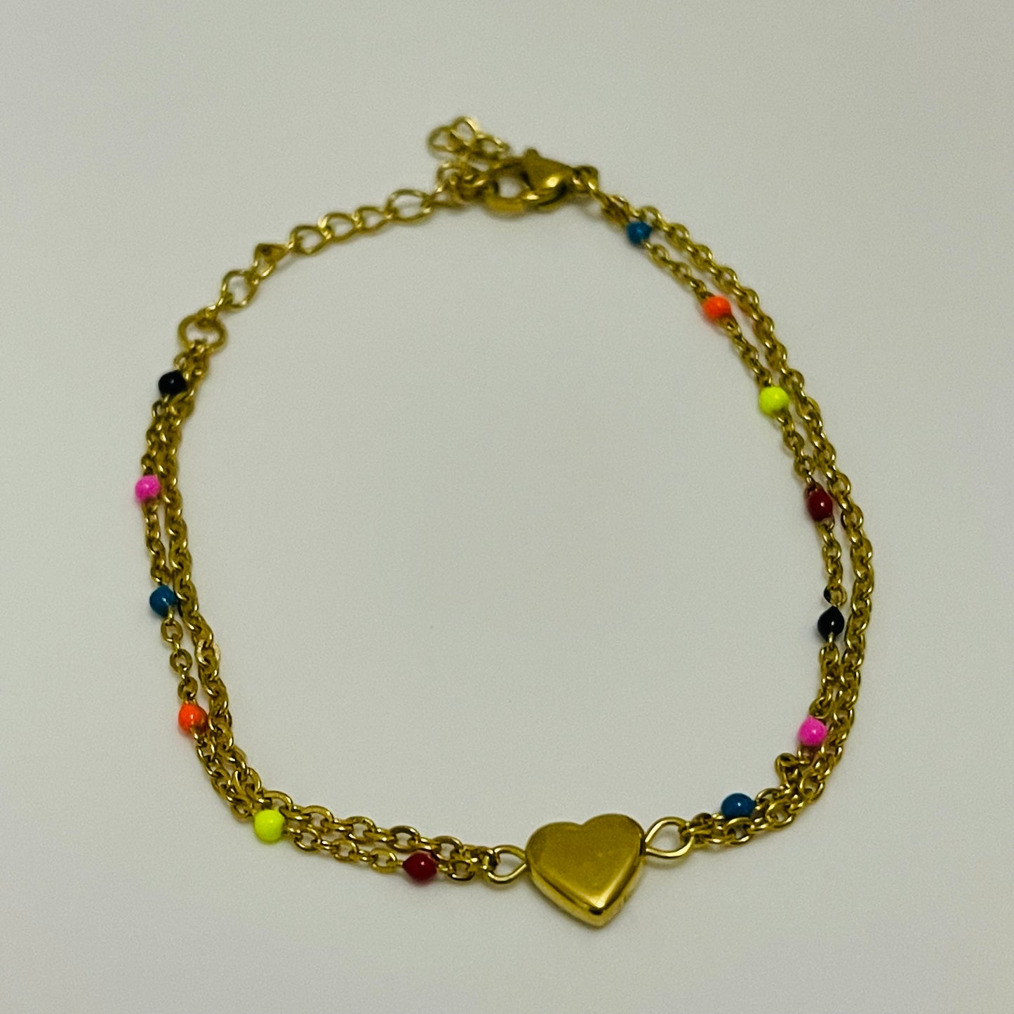 Colored Gold Heart Bracelet