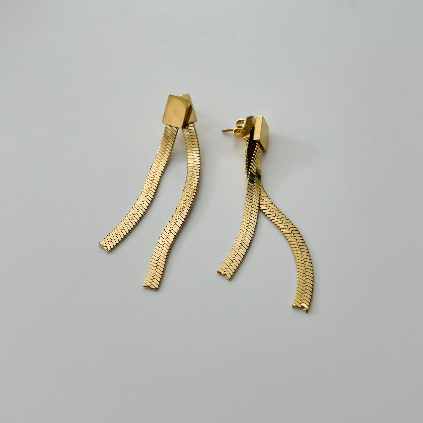 Snake Bone Gold Plated 18K Earrings