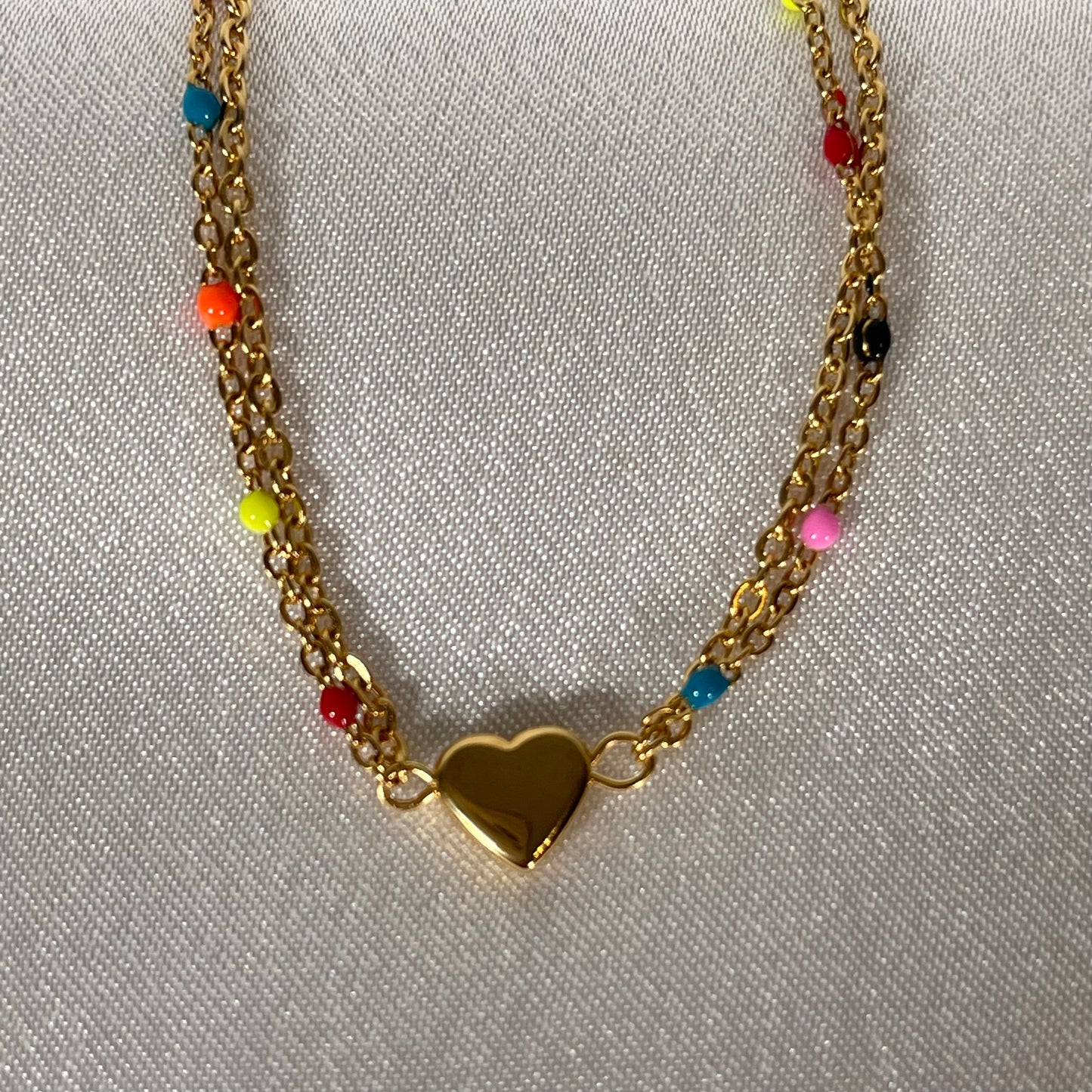 Colored Gold Heart Bracelet