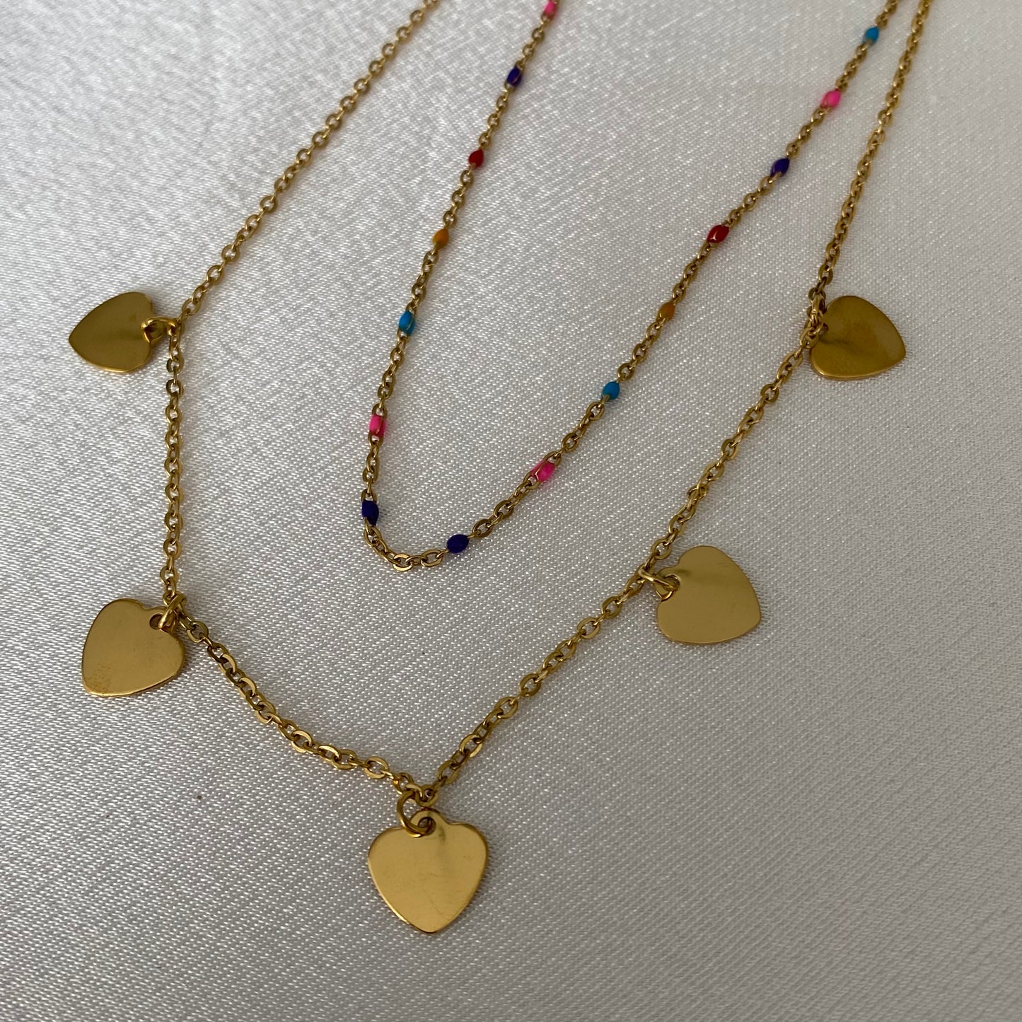 Heart Colored Layered Necklace