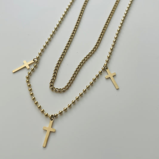 Cross Layered Necklace