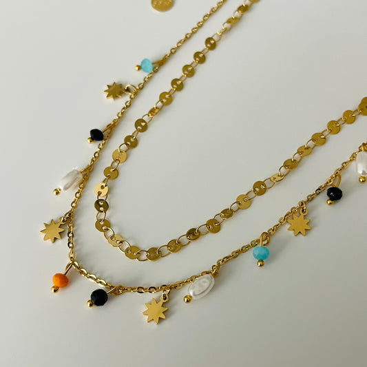 Star Colored Layered Necklace