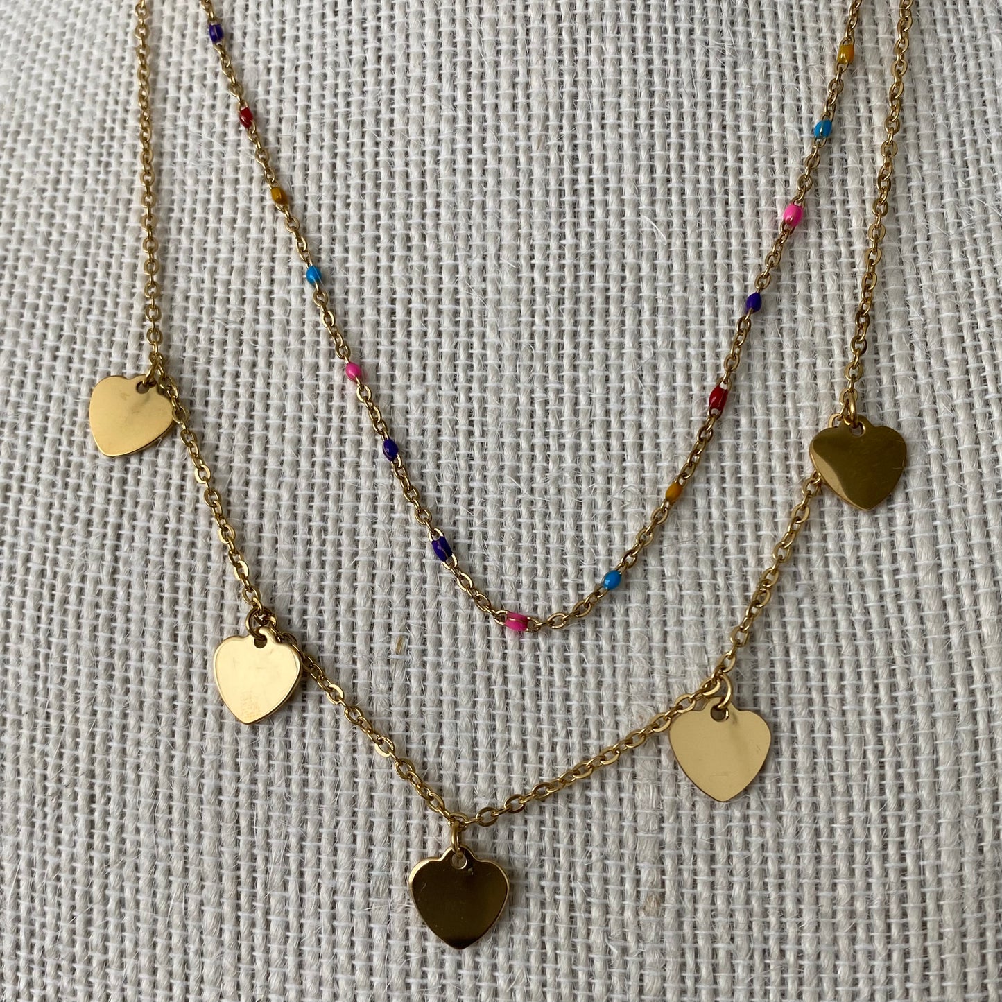 Heart Colored Layered Necklace