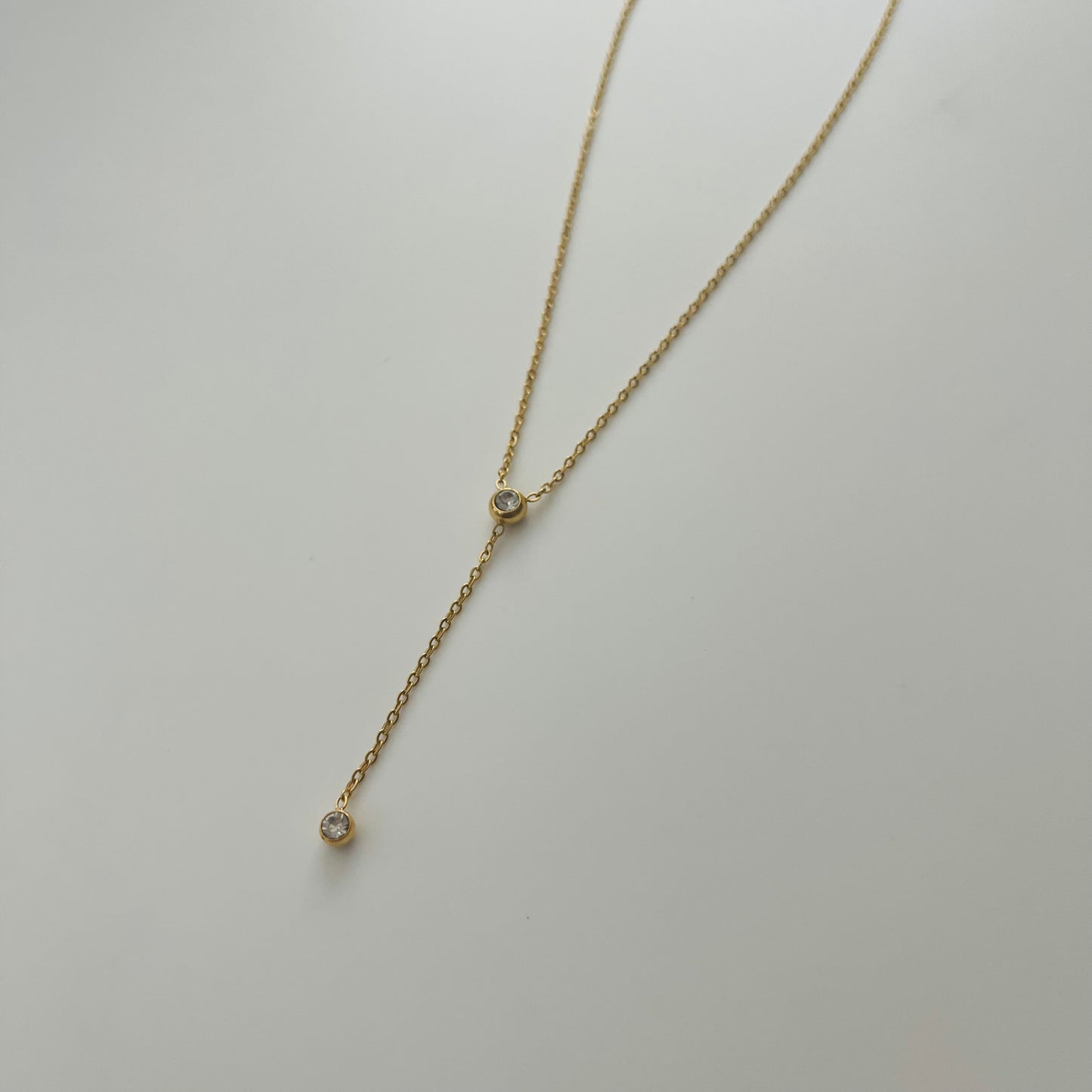 Round Diamonds Gold Plated 18K Necklace