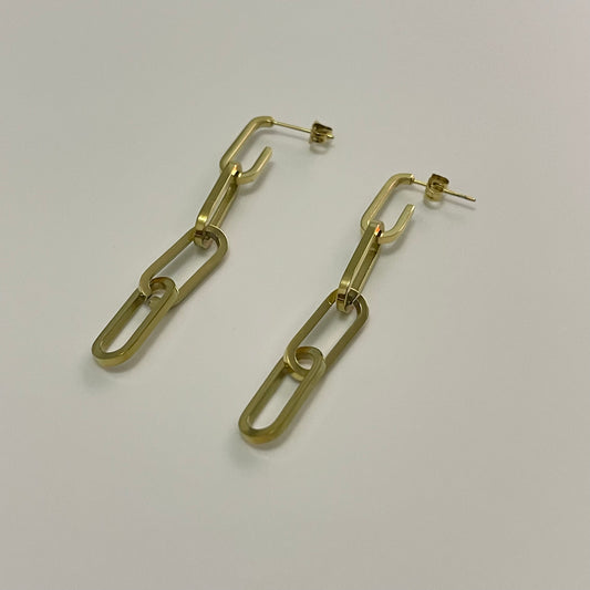 Paperclip Gold Plated Earrings