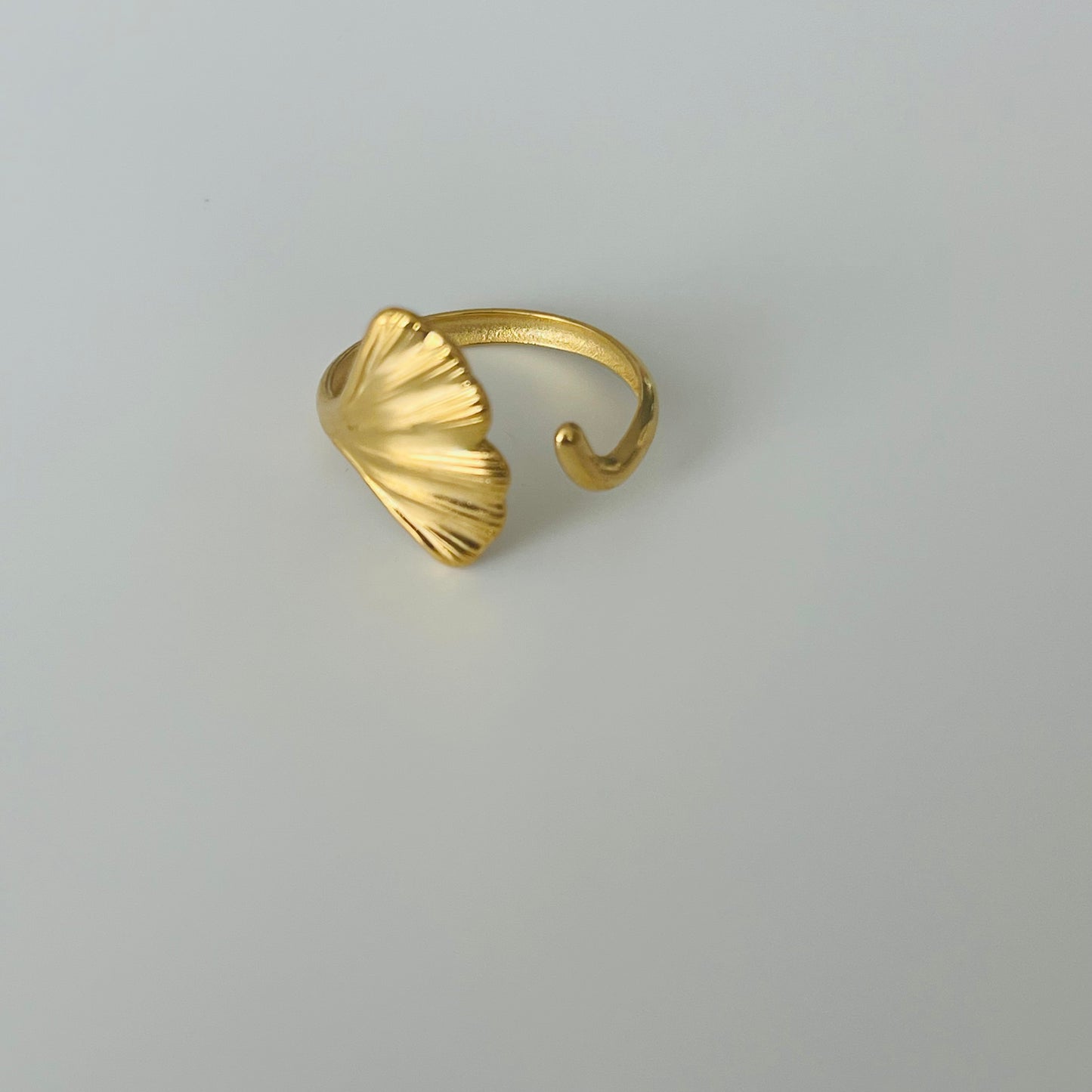 Leaf Shape Gold Plated Adjustable Ring