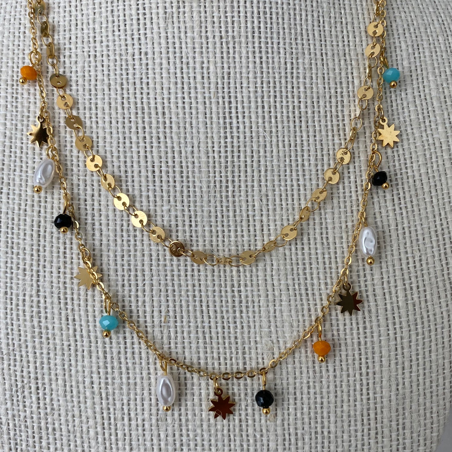 Star Colored Layered Necklace