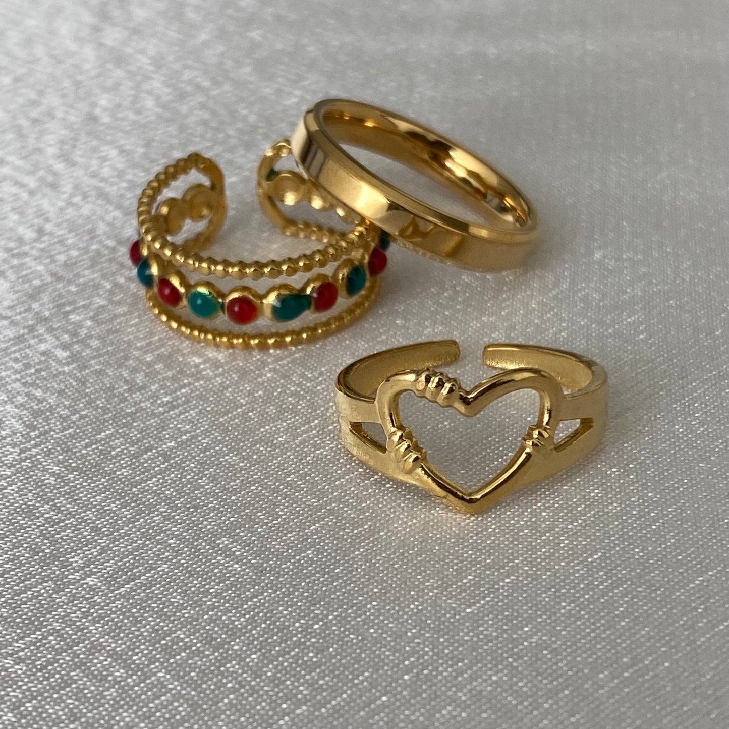 Heart Colored Ring Set