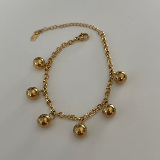 Gold Plated Bracelet with Gold Charms