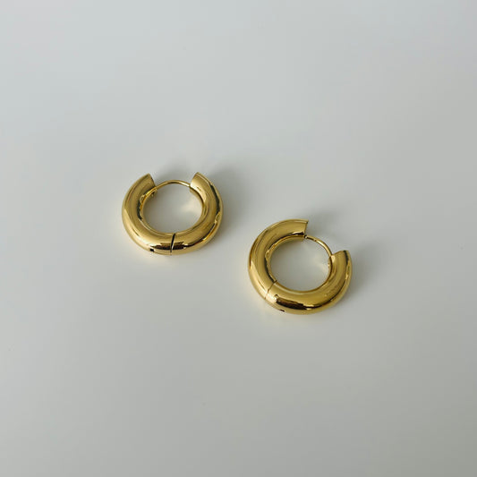 Simple Gold Plated 18K Hoops Earrings