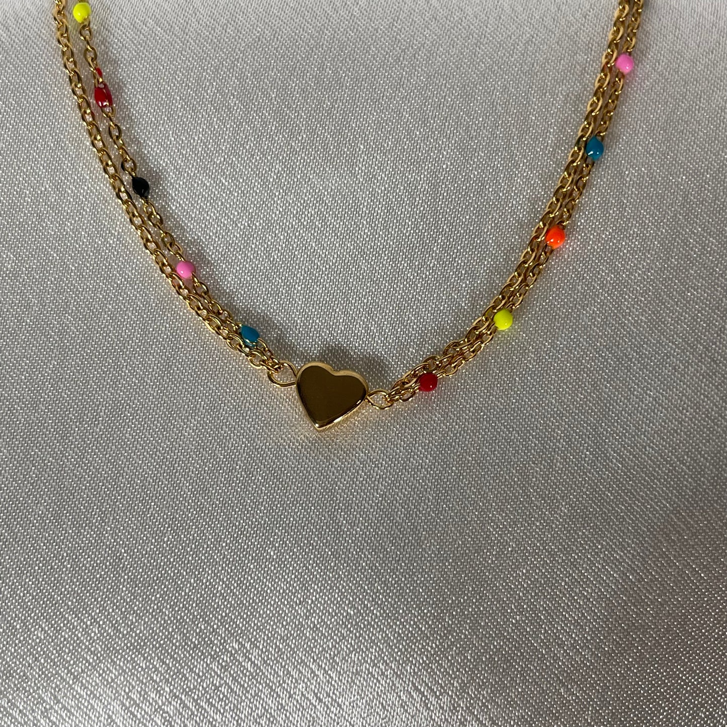 Colored Gold Heart Bracelet