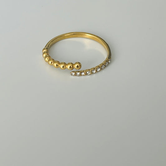 Rhinestones Gold Plated Ring