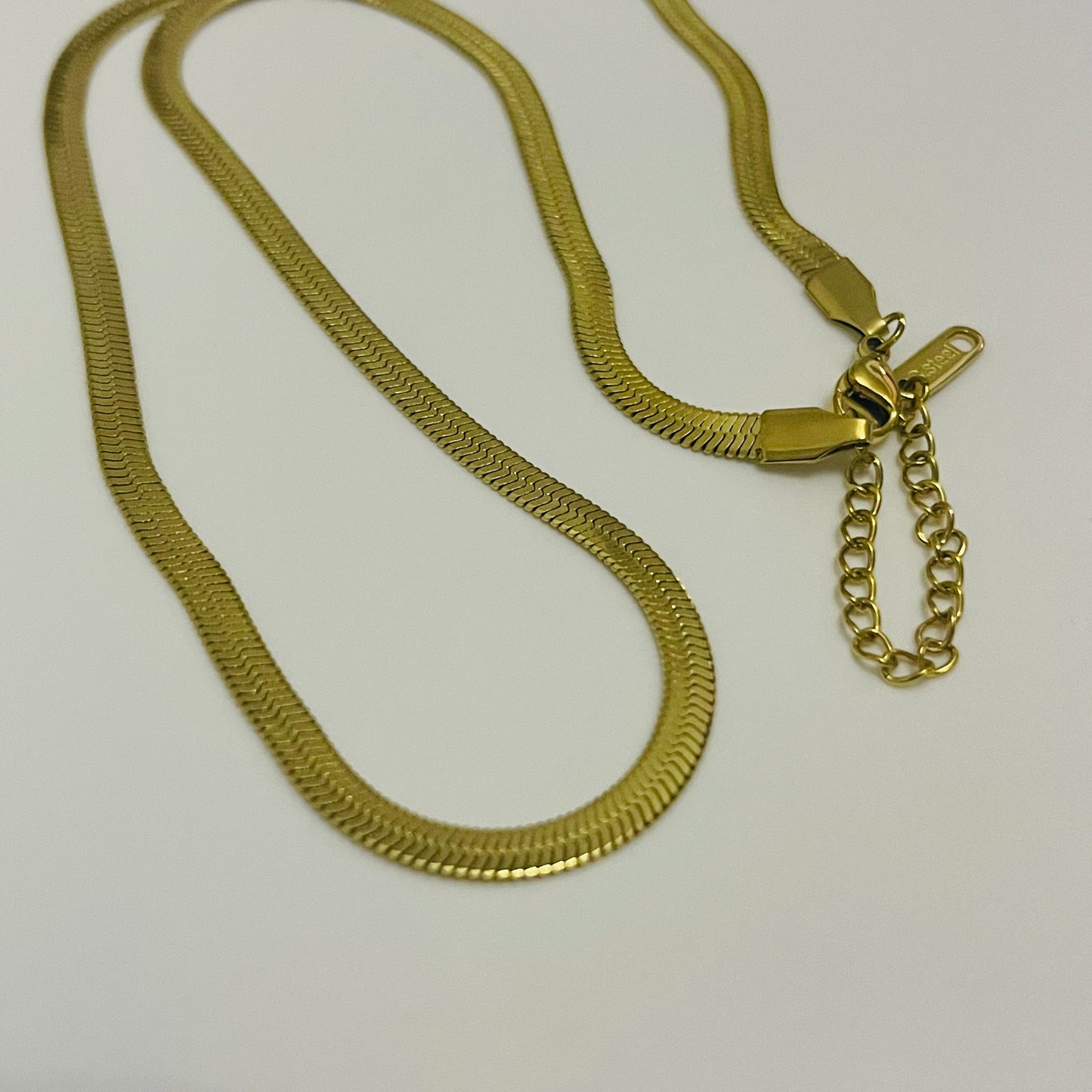 Gold Snake Bone Style Necklace