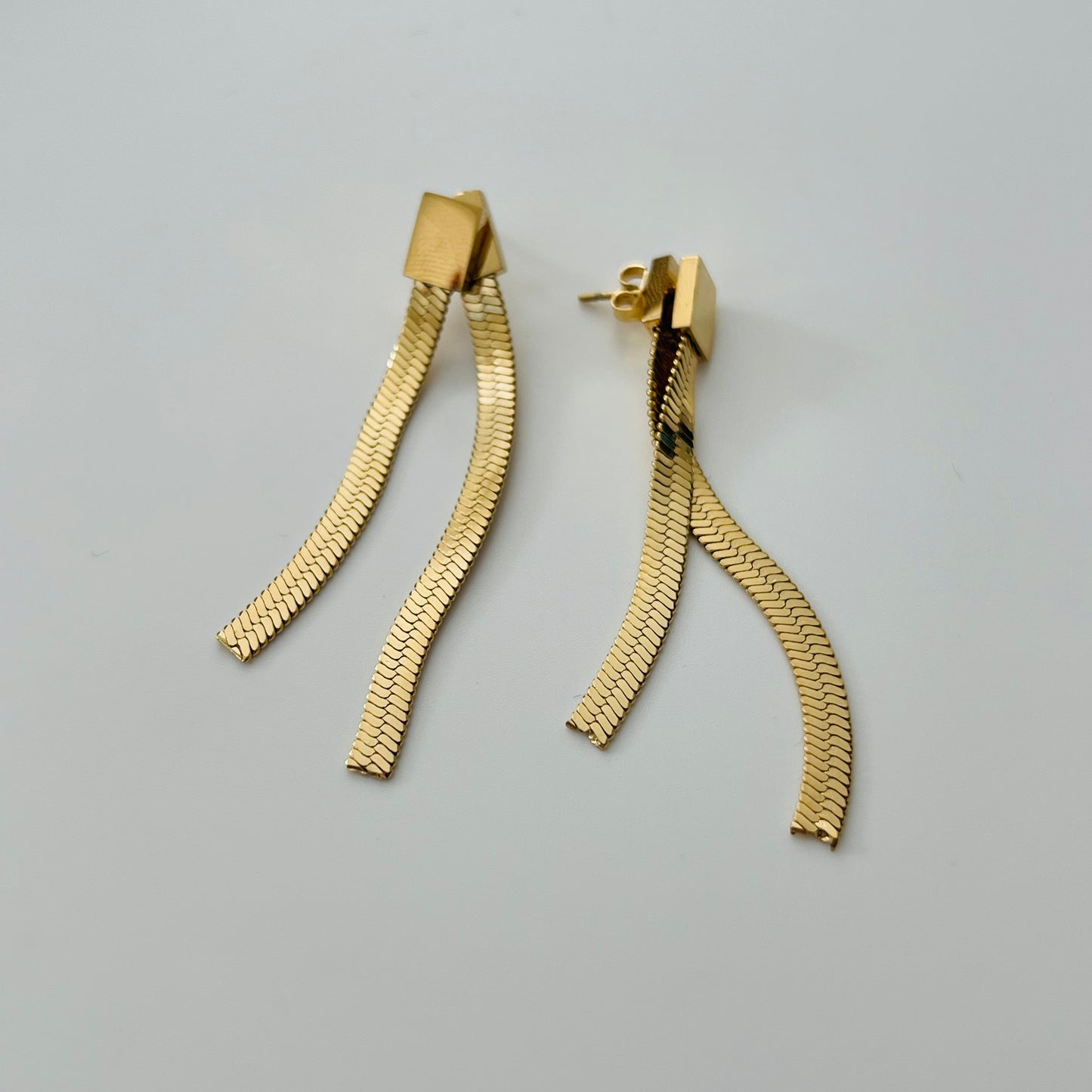 Snake Bone Gold Plated 18K Earrings