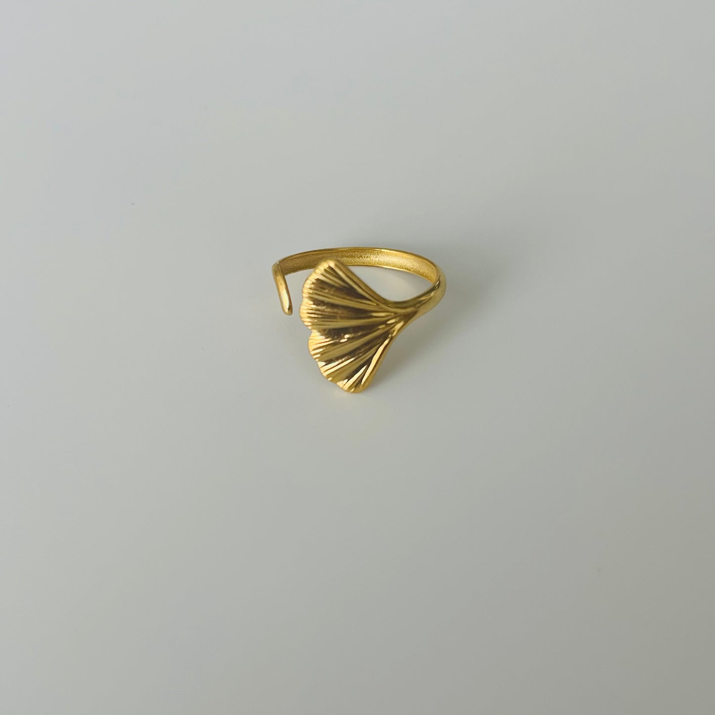 Leaf Shape Gold Plated Adjustable Ring