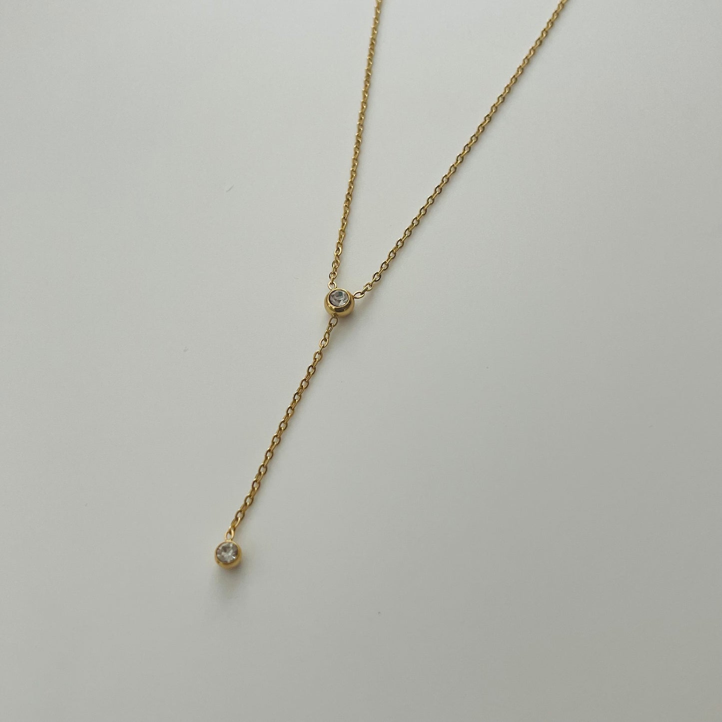 Round Diamonds Gold Plated 18K Necklace