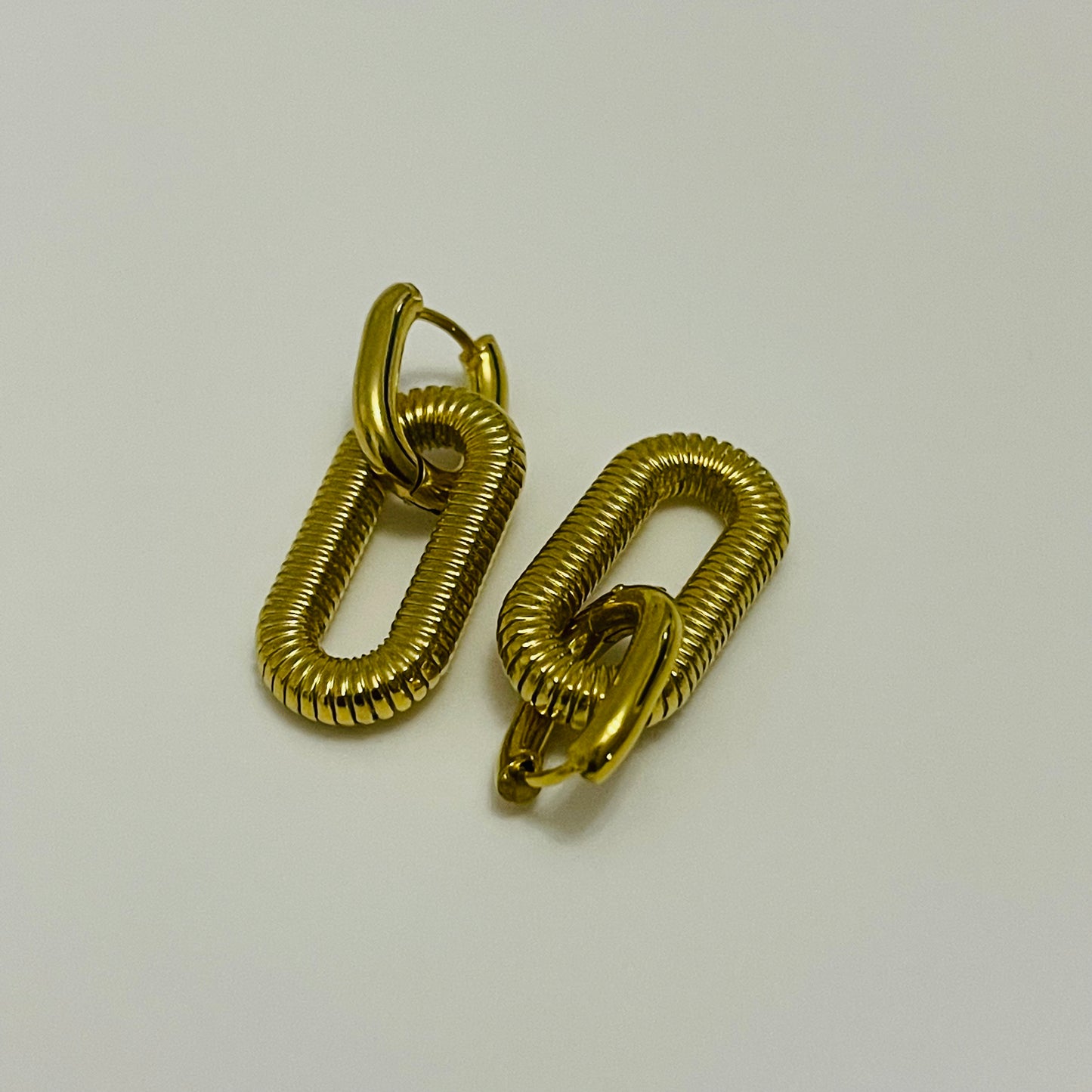 Oval Shape Gold Plated Earrings