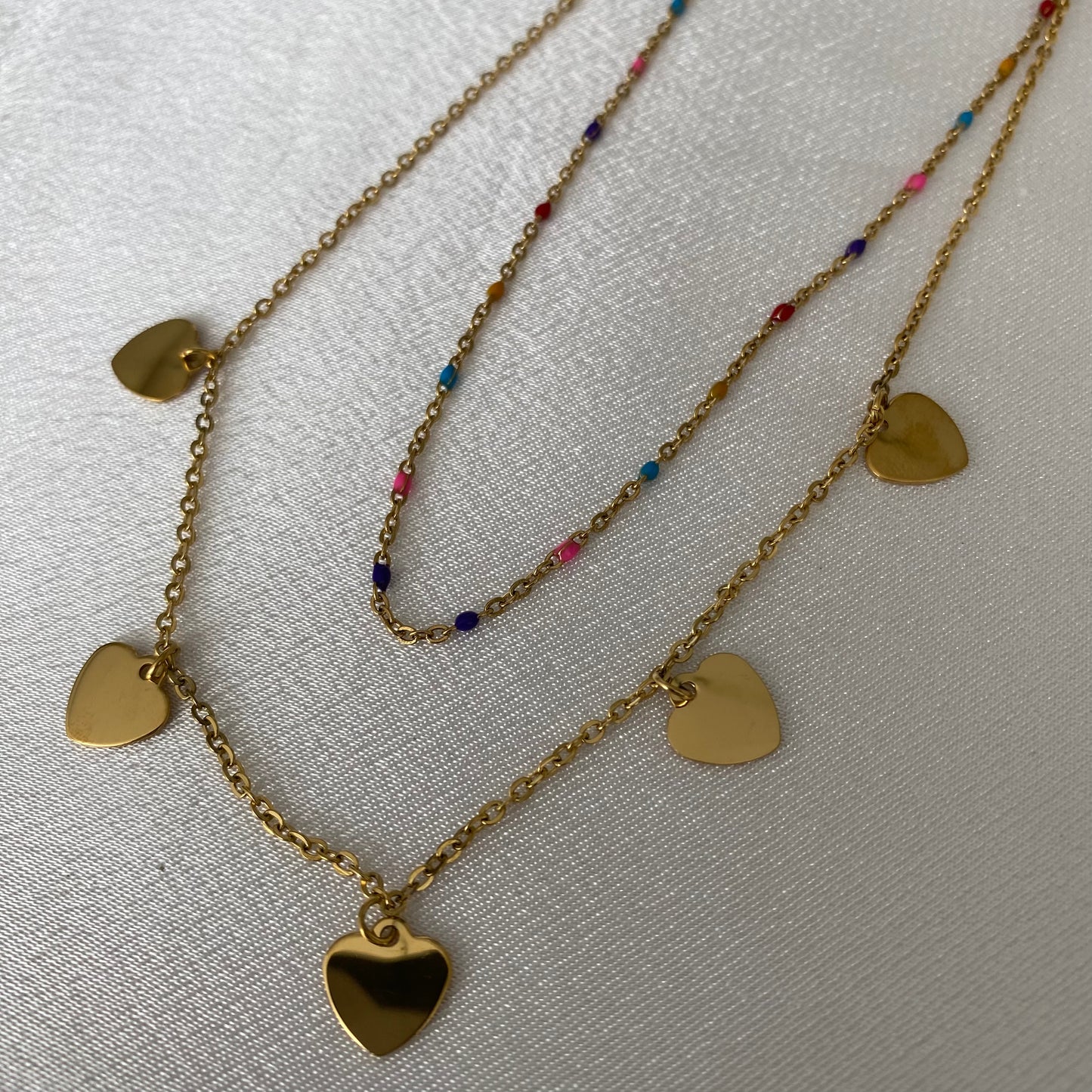 Heart Colored Layered Necklace