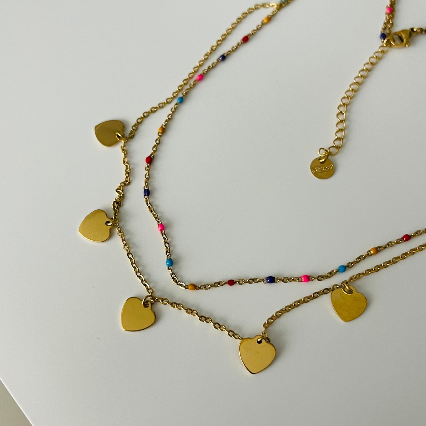 Heart Colored Layered Necklace