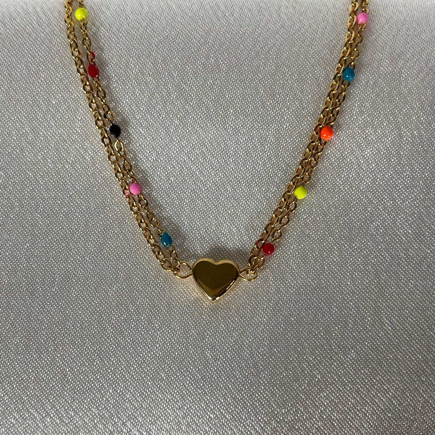 Colored Gold Heart Bracelet