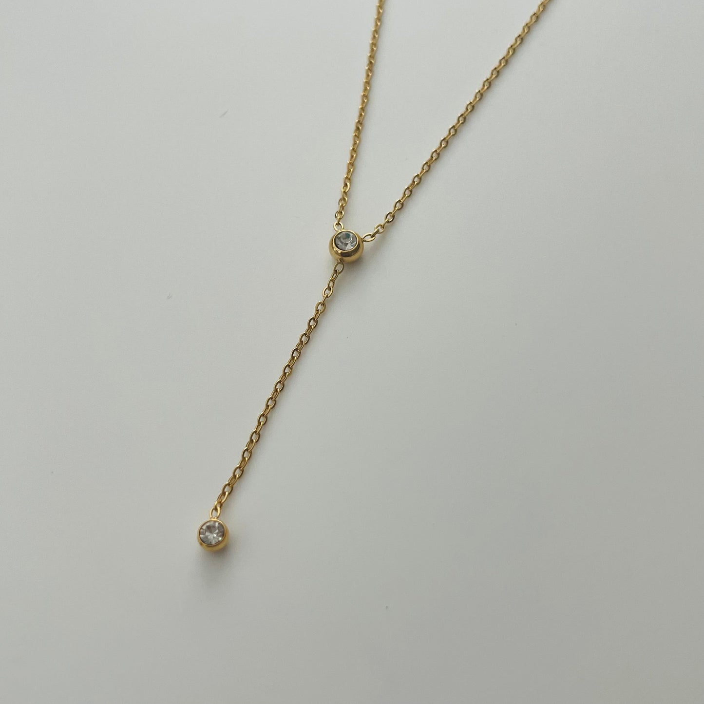 Round Diamonds Gold Plated 18K Necklace