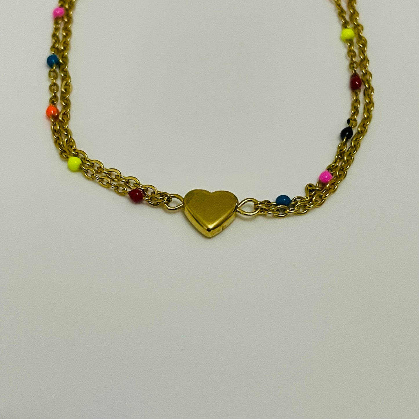 Colored Gold Heart Bracelet