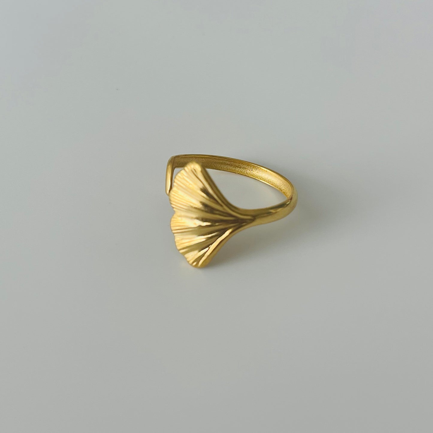 Leaf Shape Gold Plated Adjustable Ring