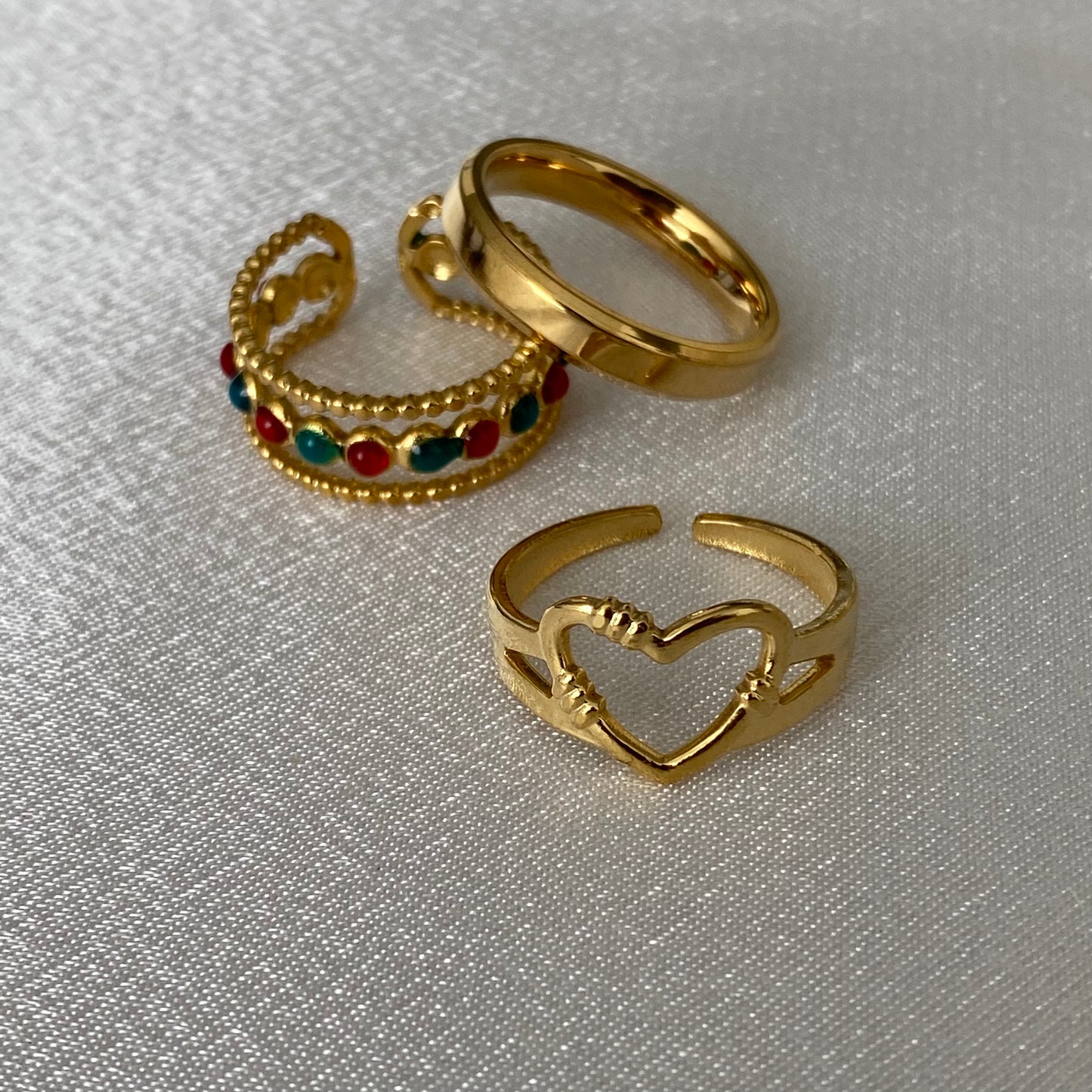 Heart Colored Ring Set