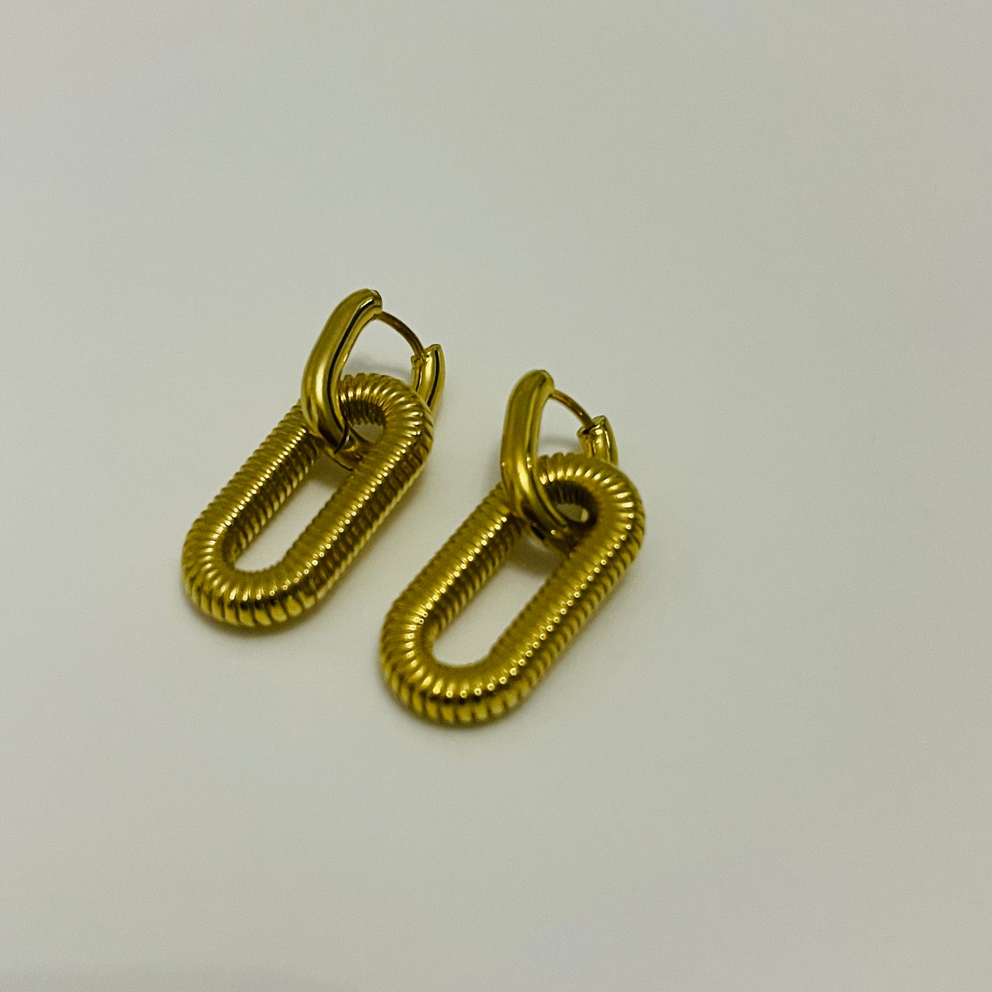 Oval Shape Gold Plated Earrings