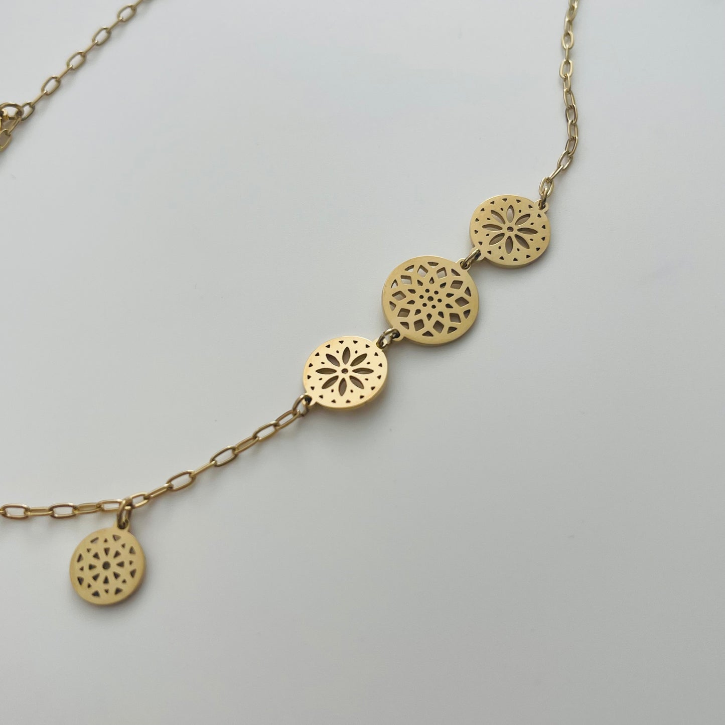 Flowers Shape Gold Plated Necklace