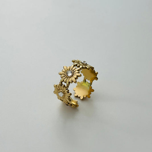 Margarita Flower with Rhinestone Adjustable Ring