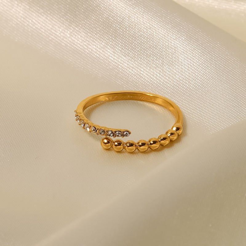 Rhinestones Gold Plated Ring