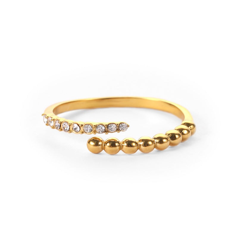 Rhinestones Gold Plated Ring