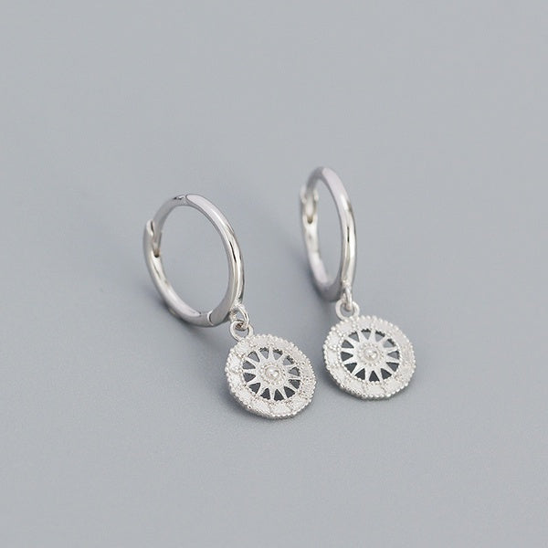 Sun Small Sterling Silver Earrings